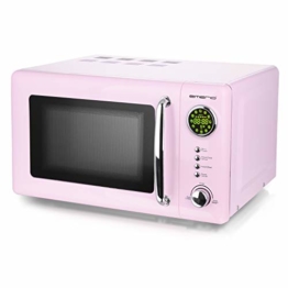 Rosa/Pink 700 Watt Mikrowelle 20 Liter Garraum Drehteller Retro Design Emerio MW-112141.1 Mikrowellen-Gerät - 1