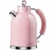 Wasserkocher Edelstahl, ASCOT Elektrischer Wasserkessel, 2200 W, 1,6 liter, Retro Design, kabelloser Teekocher, BPA frei, Trockengehschutz, automatische Abschaltung, (Pink) - 1