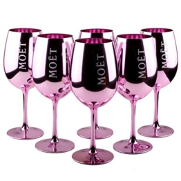 6X Moet & Chandon Imperial Gläser Echtglas Pink Rose Rosa Champagner Glas Limited Ibiza - 1