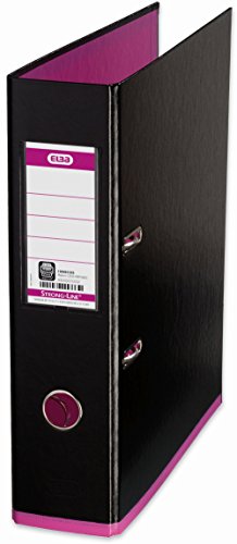 ELBA 100081035 Ordner myColour Kunststoffbezug außen und innen 8 cm breit DIN A4 zweifarbig in schwarz und pink - 1