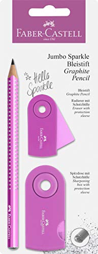 Faber-Castell 111677 - Bleistiftset Jumbo Sparkle, Pearl Pink - 1