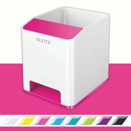Leitz 53631023 Sound Stifteköcher (Soundverstärkungsfunktion, WOW) weiß/metallic pink - 1