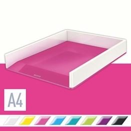 Leitz, A4 Briefablage, Weiß/Metallic Pink, WOW, 53611023 - 1