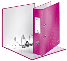 Leitz Lever Arch File, Metallic Pink, A4, 80 mm Rückenbreite, WOW Range, 10050023, Design kann variieren - 1