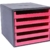Metzger & Mendle 30057660 Schubladenbox anthrazit mit 5 Schüben in sunset-red (pink) - 1