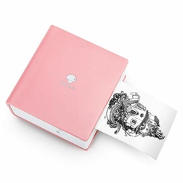 Phomemo M02 Taschendrucker Thermofotodrucker Tragbarer Mini-Bluetooth-Drucker, kompatibel mit Android- und iOS-System, mit 1 Papierrolle und Papierhalter für Journal, Reisen, Tagesplan, Rosa - 1
