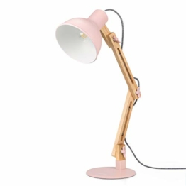 tomons Schreibtischlampe LED Leselampe im Holz Design, Rosa Tischleuchte Verstellbare, Lampe mit verstellbarem Arm, Augenfreundliche Leselampe, Arbeitsleuchte, Bürolampe, Nachttischlampe - 1