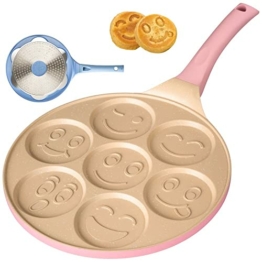 Erreke Pancake Pfanne, Geeignet für Induktion, Antihaft Bratpfanne für Pancakes, Pfannkuchenpfanne, Crêpe Pancake-pfanne, Pink Farbe - 1