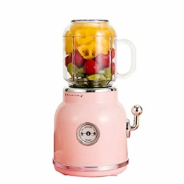 IQQI Saft Mixer Retro Obst Entsafter Smoothie Blender Standmixer Mini Blender Multifunctional Obst Und Gemüse, Zuhause, Büro, Sport, BPA Frei,Rosa - 1