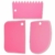 MoNiRo 3er Set Silikon Teigkarte Teigschaber in pink - Wiederverwendbare Teigschaber aus Silikon - Spachtel - Teigkarte Silikon - Teigschaber Silikon - Teigschneider - Teigschaberkarte – Scraper - 1