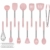 Rorence Silikon-Kochgeschirr-Set:12-teilige Küchenutensilien Antihaft- und hitzebeständig Silikon- und Edelstahlgriffe - Pink - 2